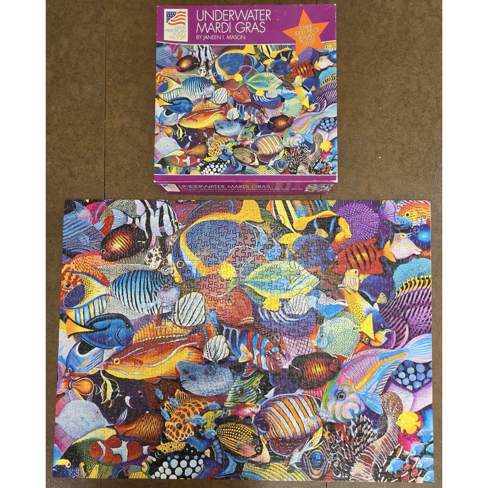 Great American Puzzle Factory Underwater Mardi Gras 1000 Piece Puzzle 1994 COMP